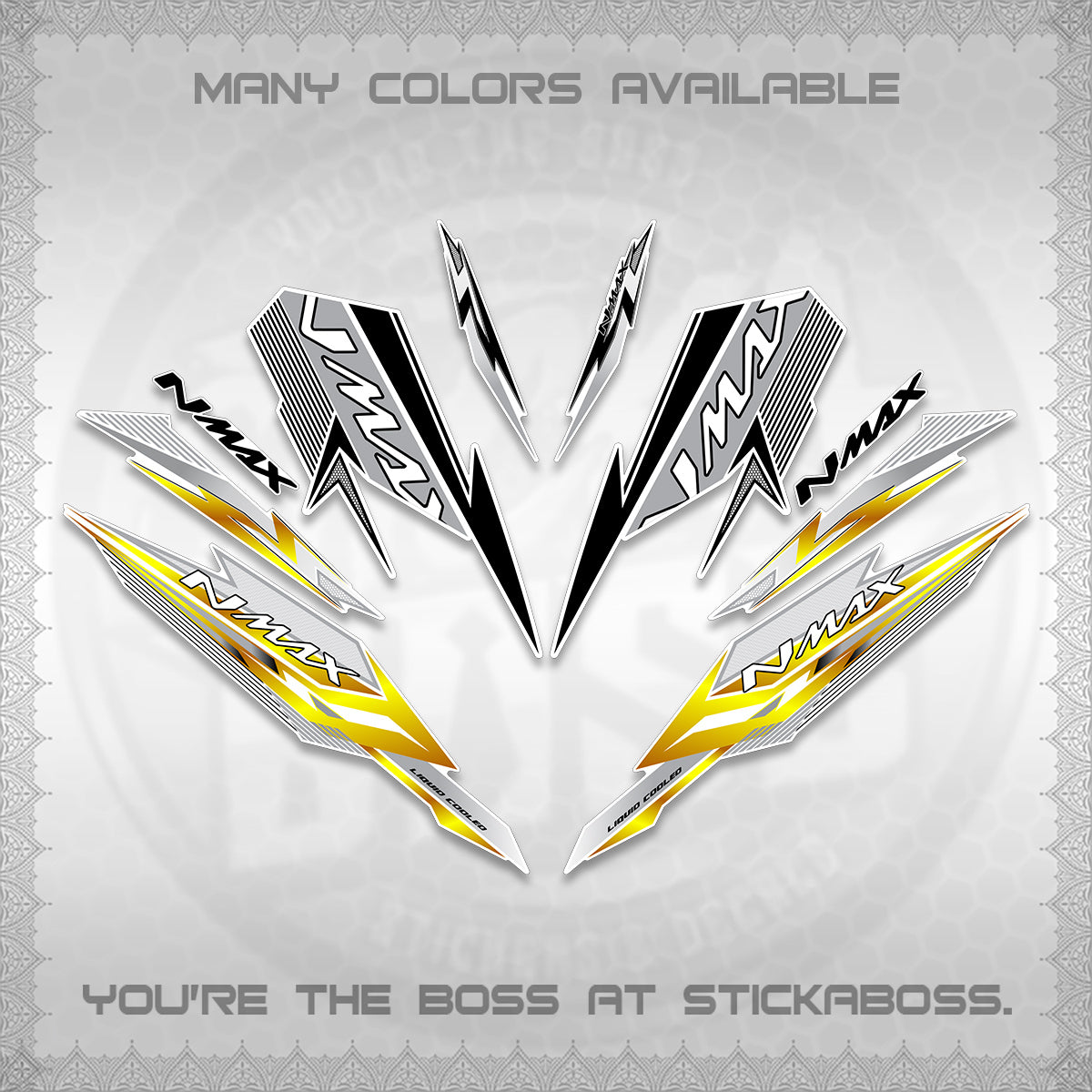 NMAX V2 FOR WHITE DECALS (2026 VARIO STYLE) STICKER DECALS By STICKABOSS