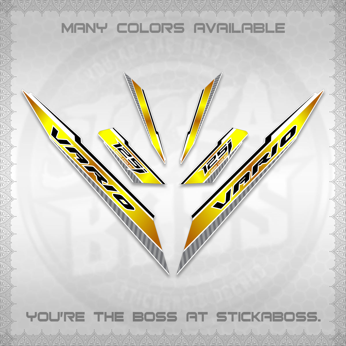 CLICK 125 V3 VARIO FOR WHITE DECALS (2024 SV 12-A1 STYLE) STICKER DECALS By STICKABOSS