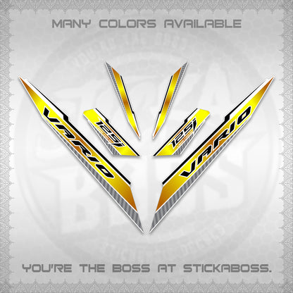 CLICK 125 V3 VARIO FOR WHITE DECALS (2024 SV 12-A1 STYLE) STICKER DECALS By STICKABOSS
