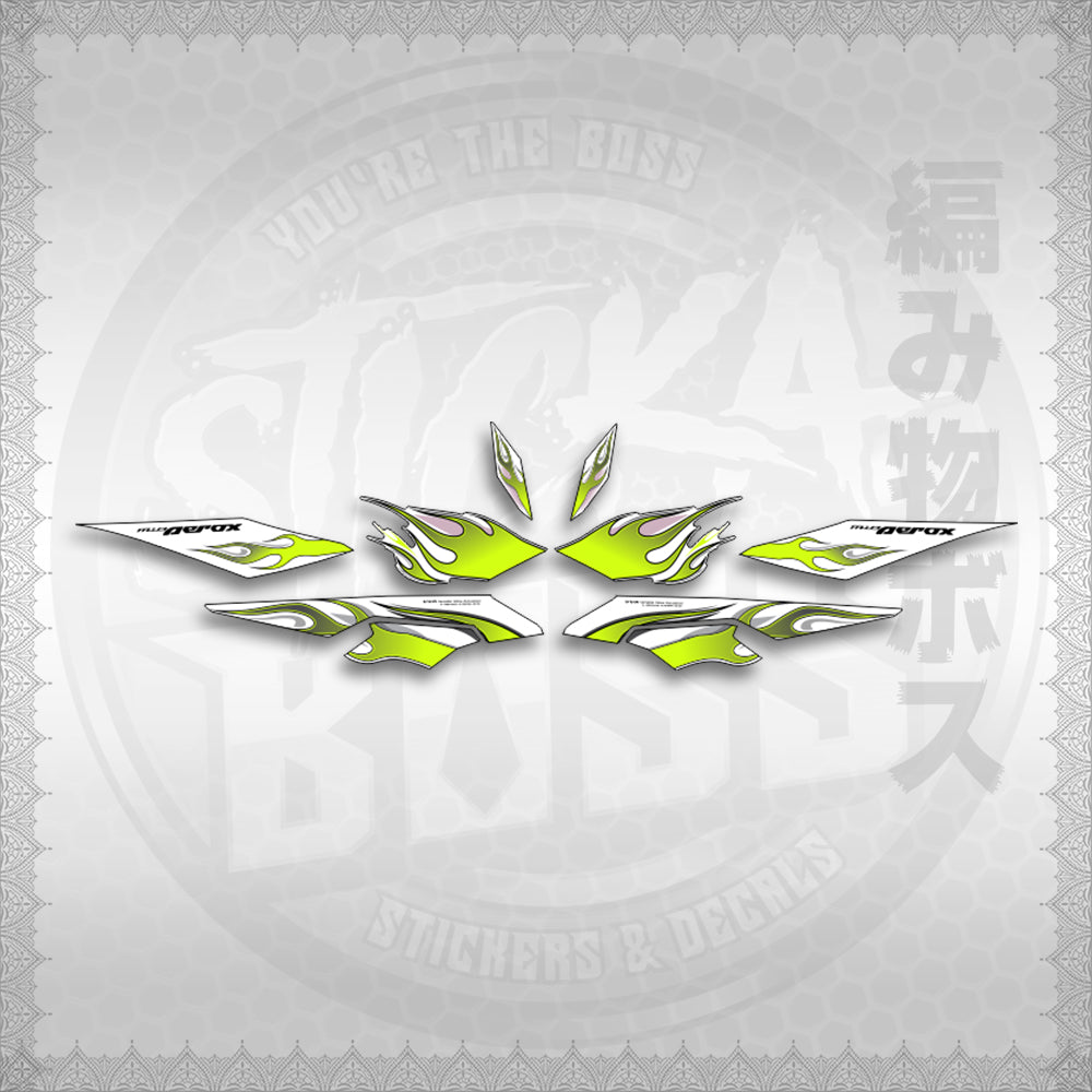 STICKER DECALS for AEROX V3 ALPHA TURBO FOR WHITE (AV3LEFIMO) By STICKABOSS (SOFIE LAMINATED WATERPROOF)