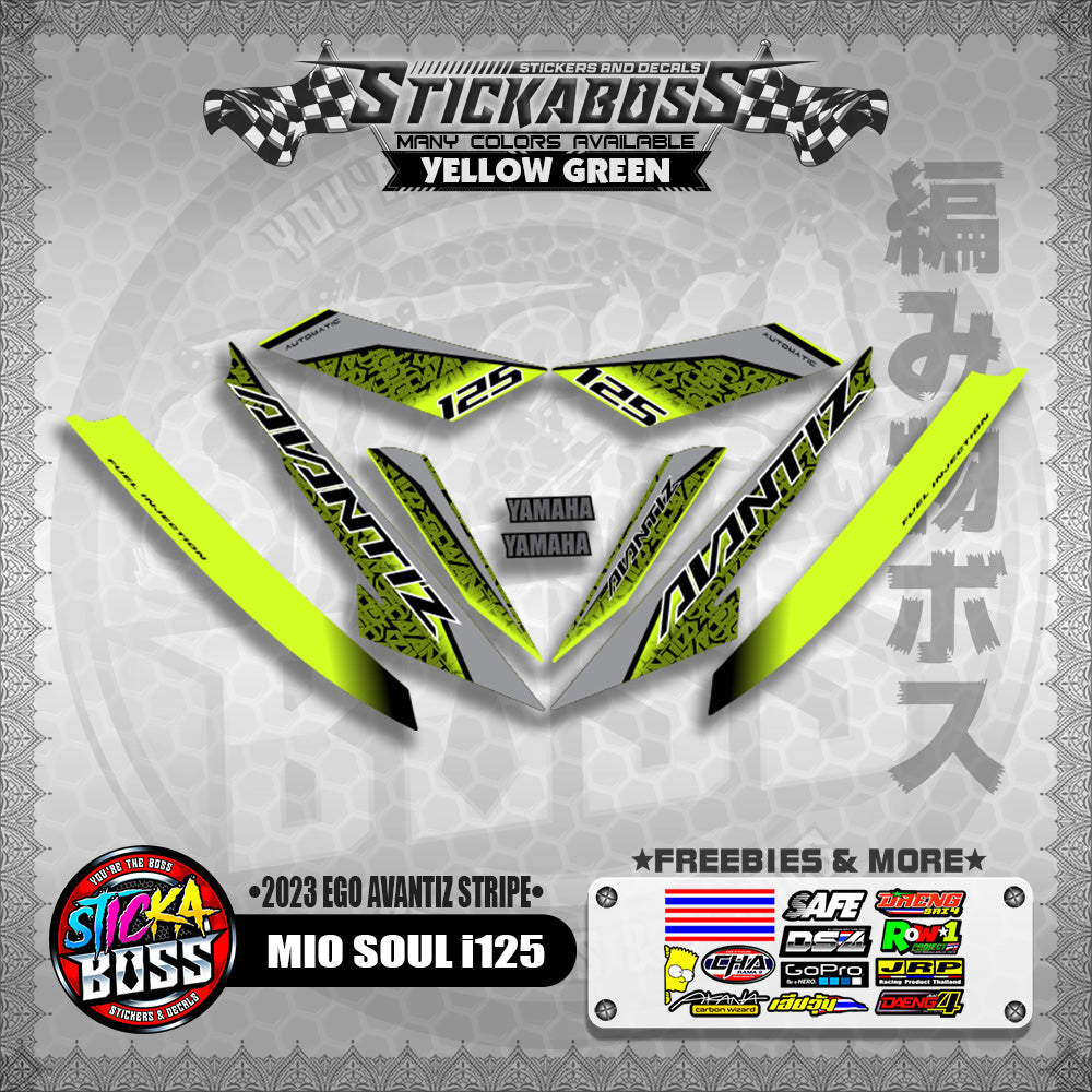 MIO SOUL I 125 STICKER DECALS ( 2023 EGO AVANTIZ STRIPE )【WITH FREEBIES】