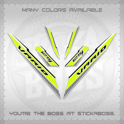 CLICK 125 V3 VARIO FOR WHITE DECALS (2024 SV 12-A1 STYLE) STICKER DECALS By STICKABOSS