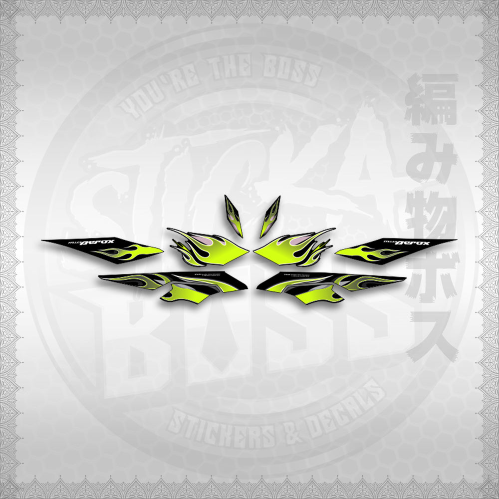 STICKER DECALS for AEROX V3 ALPHA TURBO (AV3LEFMO) By STICKABOSS (SOFIE LAMINATED WATERPROOF)