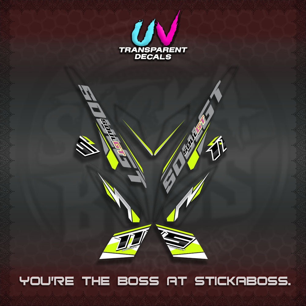 MIO SOUL I 115 GT INDO UV TRANSPARENT DECALS(0005 DESIGN)STICKER DECALS By STICKABOSS