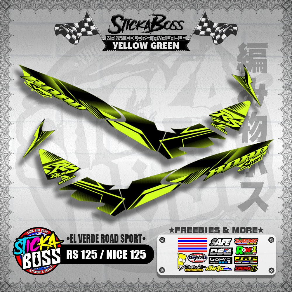 RS 125 / NICE 125 DECALS ( EL VERDE ROAD SPORT ) [ PREMIUM GLOSSY LAMINATED ]【WITH FREEBIES】