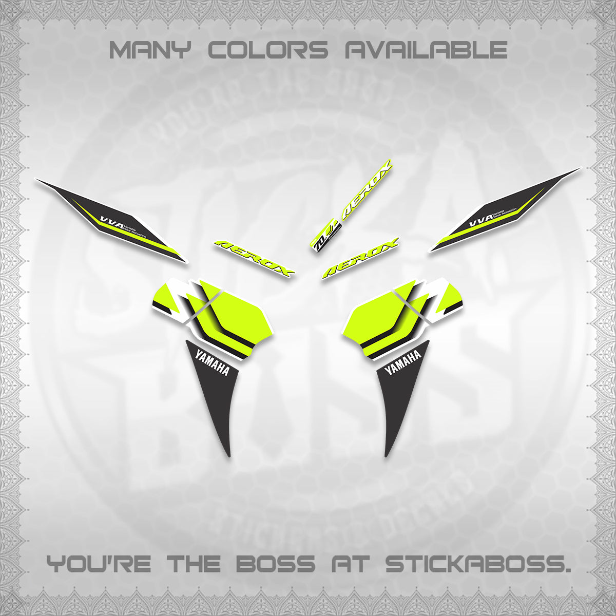 AEROX V2 DECALS (70th ANNIVERSARY DESIGN) STICKER DECALS By STICKABOSS (Copy) (Copy) (Copy) (Copy) (Copy)