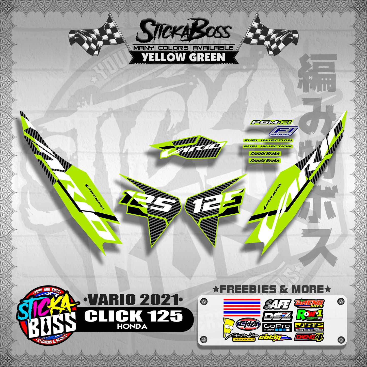 CLICK 125 V2 DECALS ( VARIO 2021 )【WITH FREEBIES】