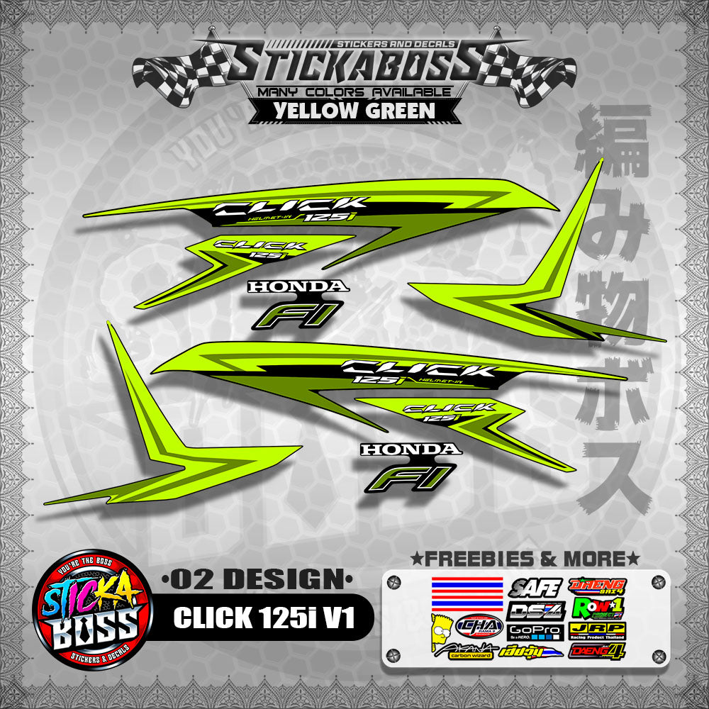 CLICK 125I V1 STOCK DECALS ( 02 DESIGN )【WITH FREEBIES】