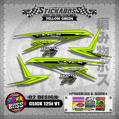 CLICK 125I V1 STOCK DECALS ( 02 DESIGN )【WITH FREEBIES】