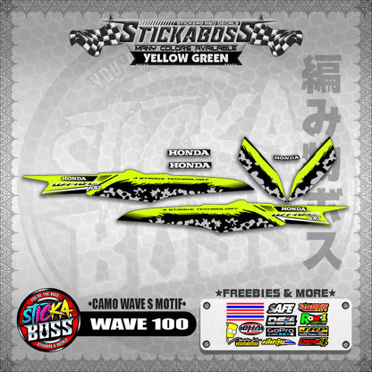 WAVE 100 THAILAND STICKER DECALS ( CAMO WAVE S MOTIF )【WITH FREEBIES】