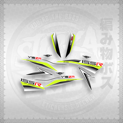 STICKER DECALS for SNIPER 155R (S155Y1SLDEFOWH) By STICKABOSS (SOFIE LAMINATED WATERPROOF)