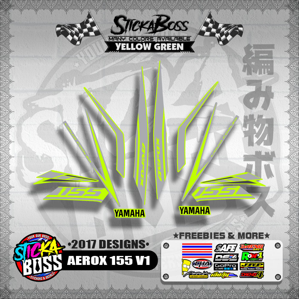 AEROX 155 V1 STOCK DECALS ( 2017 DESIGNS ) 【WITH FREEBIES】