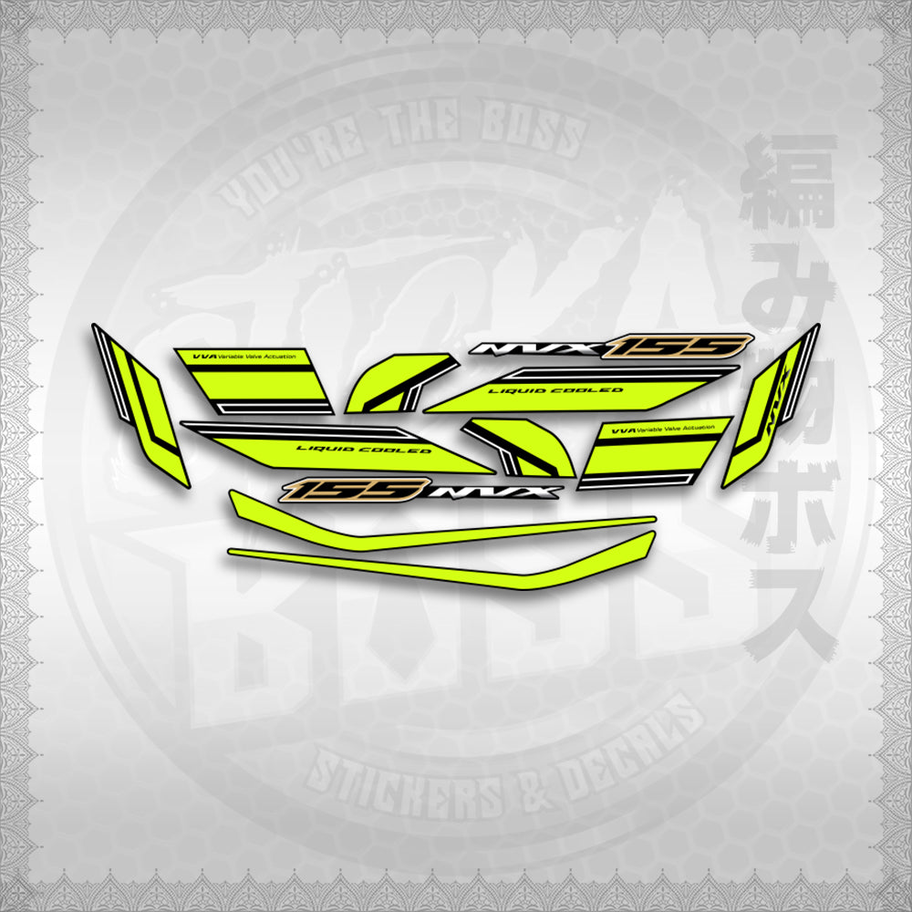 STICKER DECALS for AEROX 155 V2 MALAYSIAN (AV2NVSLCO) By STICKABOSS (SOFIE LAMINATED WATERPROOF)
