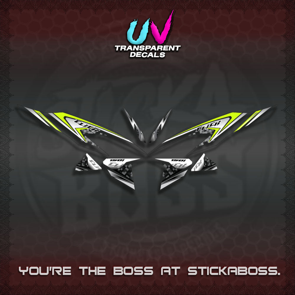 CLICK V2 UV TRANSPARENT DECALS (125-150 TRIBAL VIETNAM)STICKER DECALS By STICKABOSS