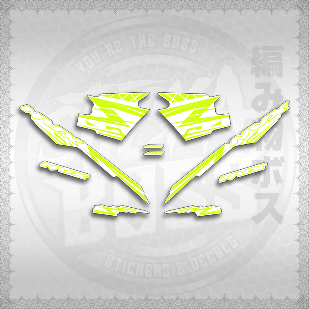 STICKER DECALS for AEROX V3 ALPHA TURBO INDO FOR WHITE (AV314ARV9SE) By STICKABOSS (SOFIE LAMINATED WATERPROOF)