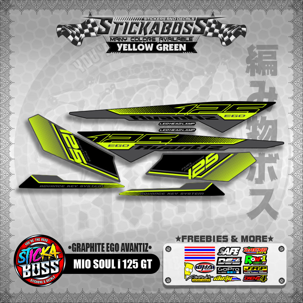 MIO SOUL I 125 GT STICKER DECALS ( GRAPHITE EGO AVANTIZ )【WITH FREEBIES】