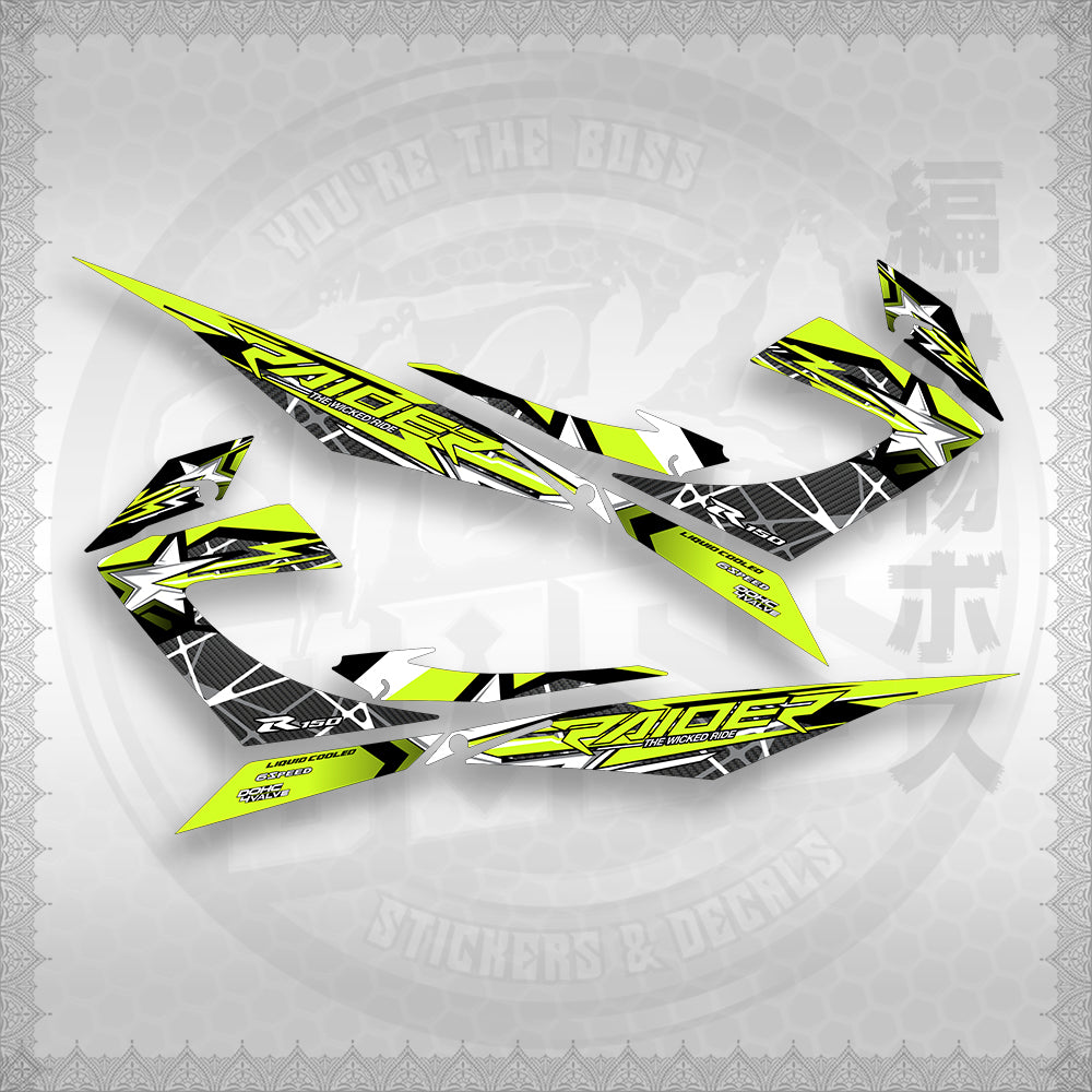 STICKER DECALS for RAIDER 150 REBORN CARB (RRCTHMATH04) By STICKABOSS (SOFIE LAMINATED WATERPROOF)