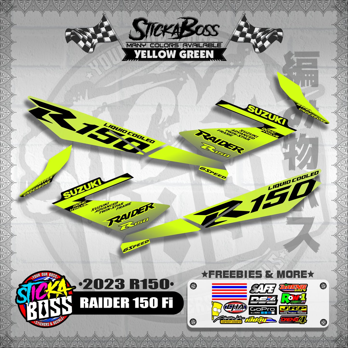 RAIDER 150 Fi DECALS ( 2023 R150 )【WITH FREEBIES】