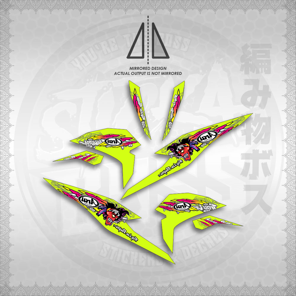 STICKER DECALS for BEAT FI V3 (ARAI APACHE STRIPPING) By STICKABOSS (SOFIE LAMINATED WATERPROOF)