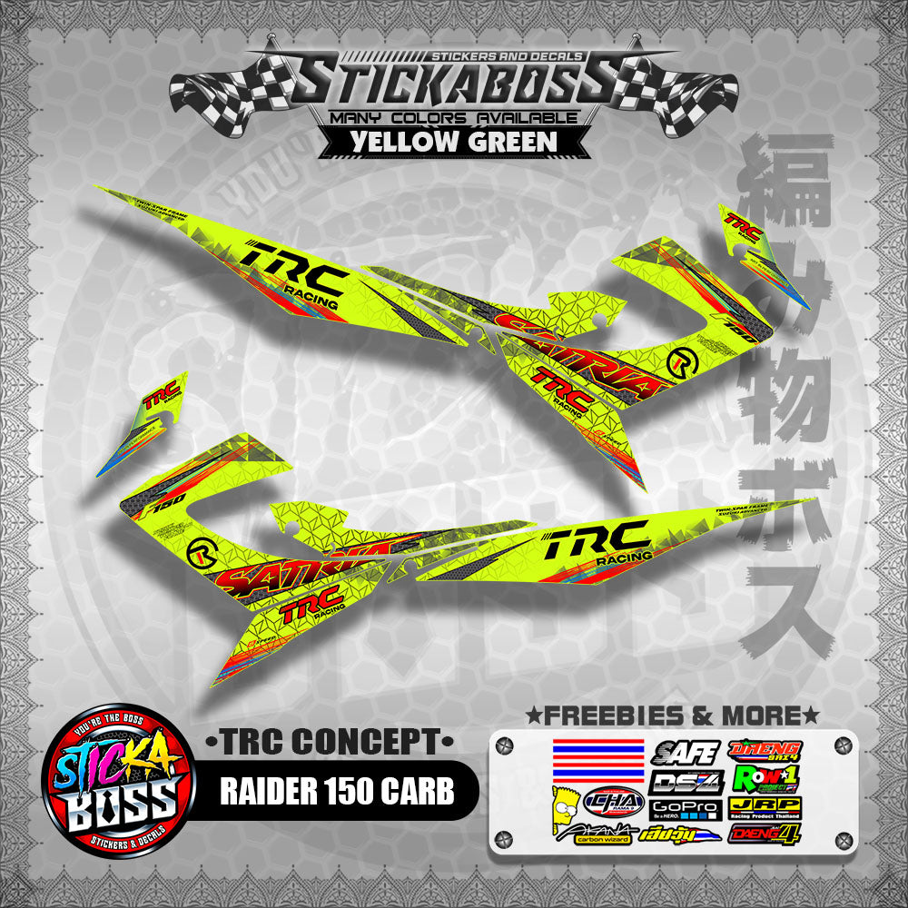 RAIDER 150 CARB STICKER DECALS ( TRC CONCEPT SATRIA )【WITH FREEBIES】