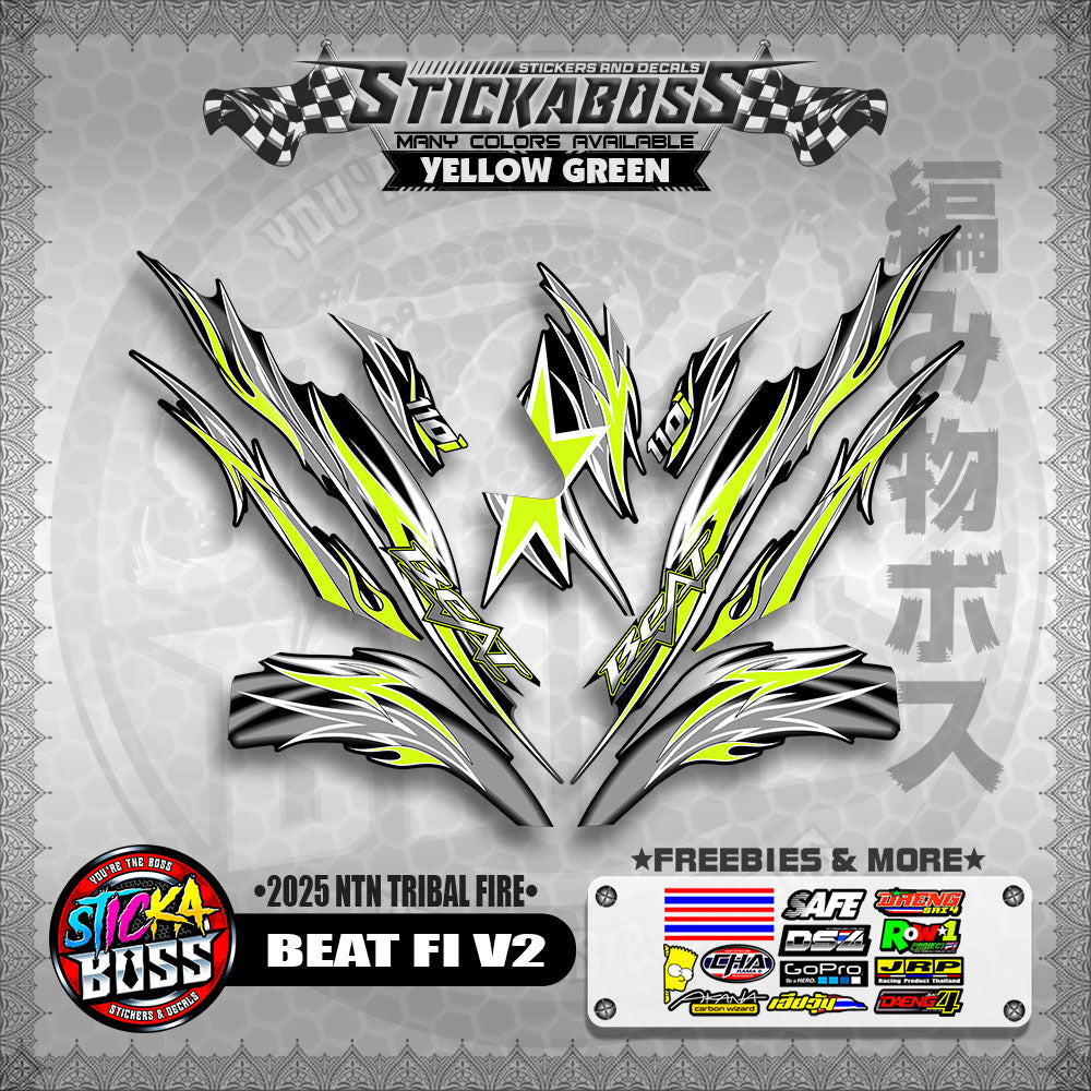 BEAT FI V2 STICKER DECALS ( 2025 NTN TRIBAL FIRE )【WITH FREEBIES】