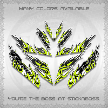 RAIDER 150 Fi FOR WHITE DECALS (API TERBARU VIRAL ELEGAN)STICKER DECALS BY STICKABOSS