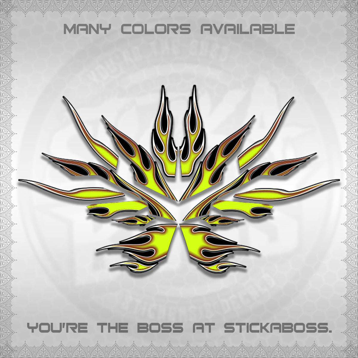 AEROX V3 ALPHA TURBO DECALS (2026 LED FIRE MOTIF)STICKER DECALS By STICKABOSS