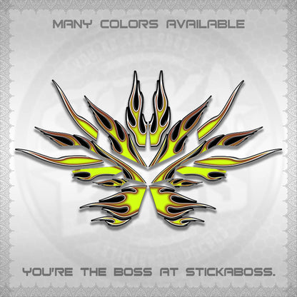AEROX V3 ALPHA TURBO DECALS (2026 LED FIRE MOTIF)STICKER DECALS By STICKABOSS
