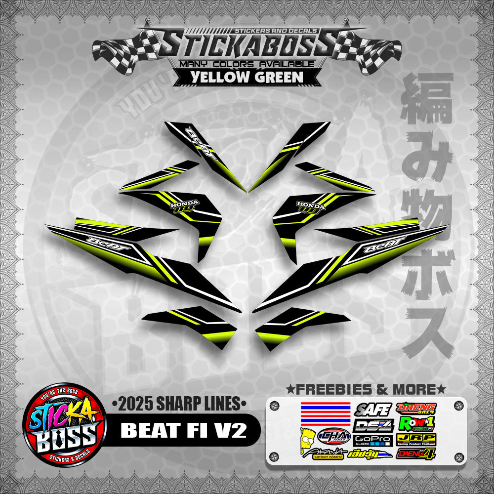 BEAT FI V2 INDO STICKER DECALS ( 2025 SHARP LINES )【WITH FREEBIES】