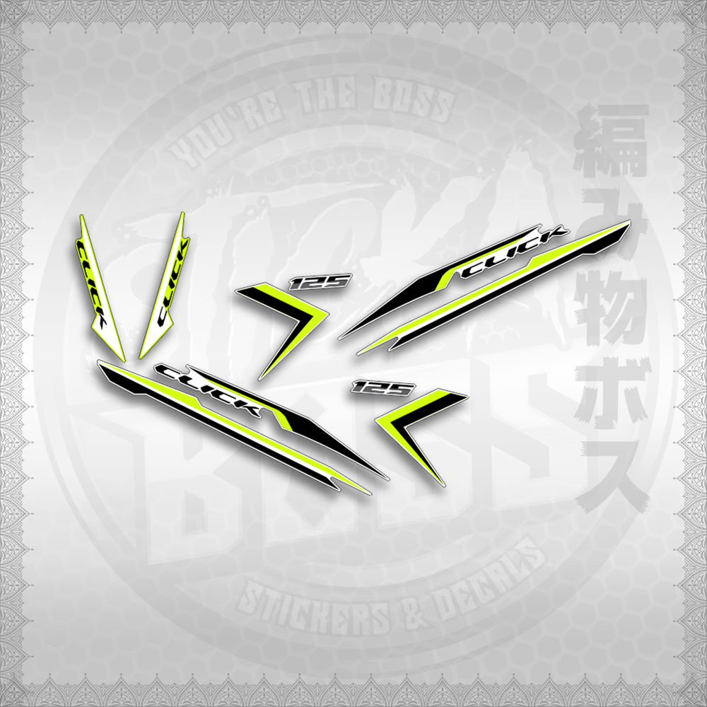 STICKER DECALS for CLICK 125 V3 (CV324NSTIN) By STICKABOSS (SOFIE LAMINATED WATERPROOF)