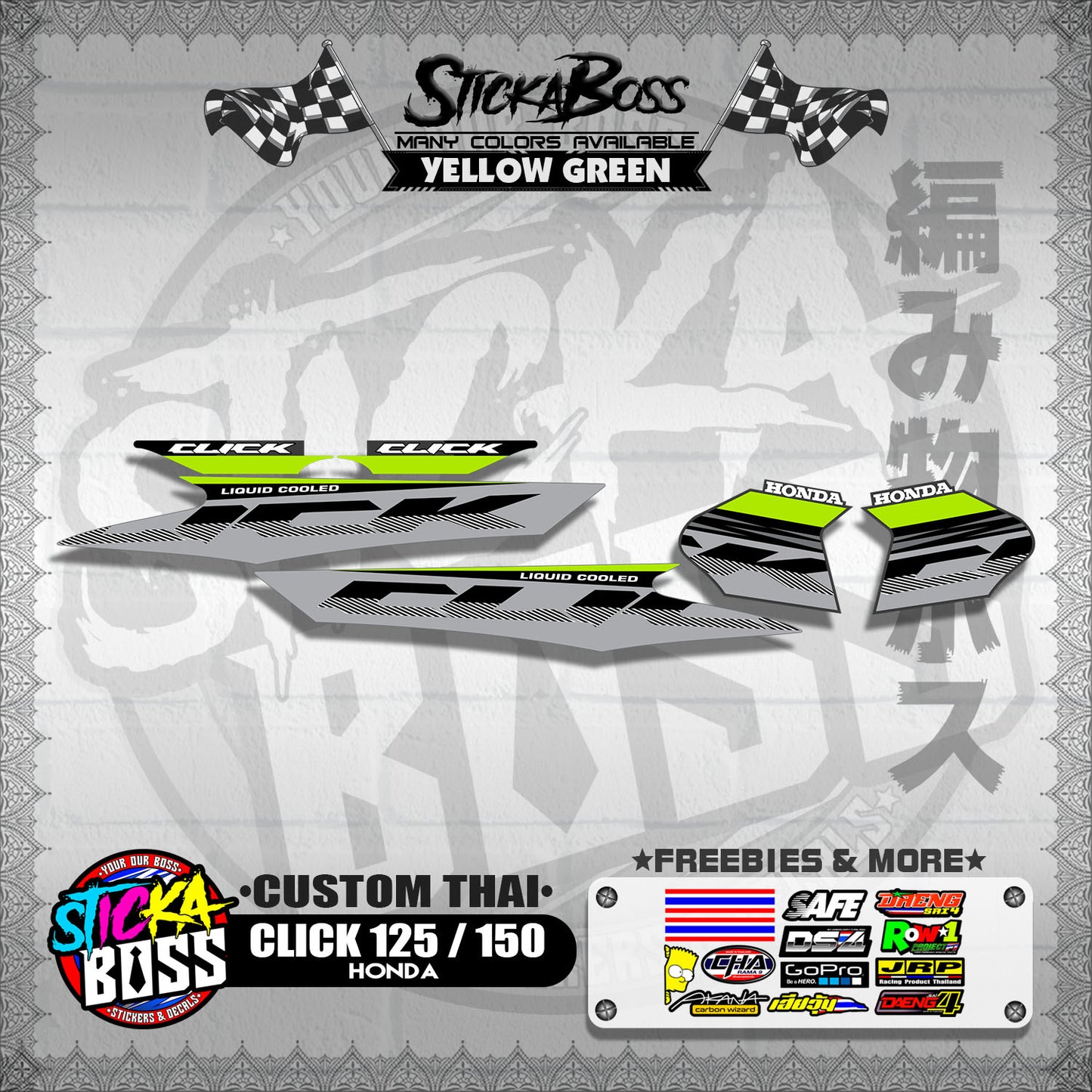 CLICK 125 / 150 DECALS ( CUSTOM THAI )【WITH FREEBIES】