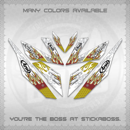 RAIDER 150 Fi FOR WHITE SATRIA DECALS(ARAI API NEW TERBARU VIRAL ELEGAN)STICKER DECALS By STICKABOSS