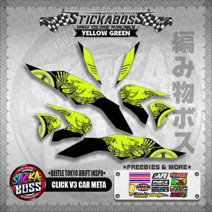CLICK V3 CAR META DECALS ( BEETLE TOKYO DRIFT INSPO )【WITH FREEBIES】