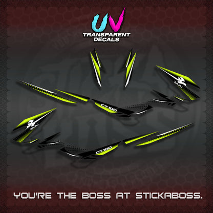 BAJAJ CT100 UV TRANSPARENT DECALS (PANTRA 2026 DESIGN)STICKER DECALS By STICKABOSS