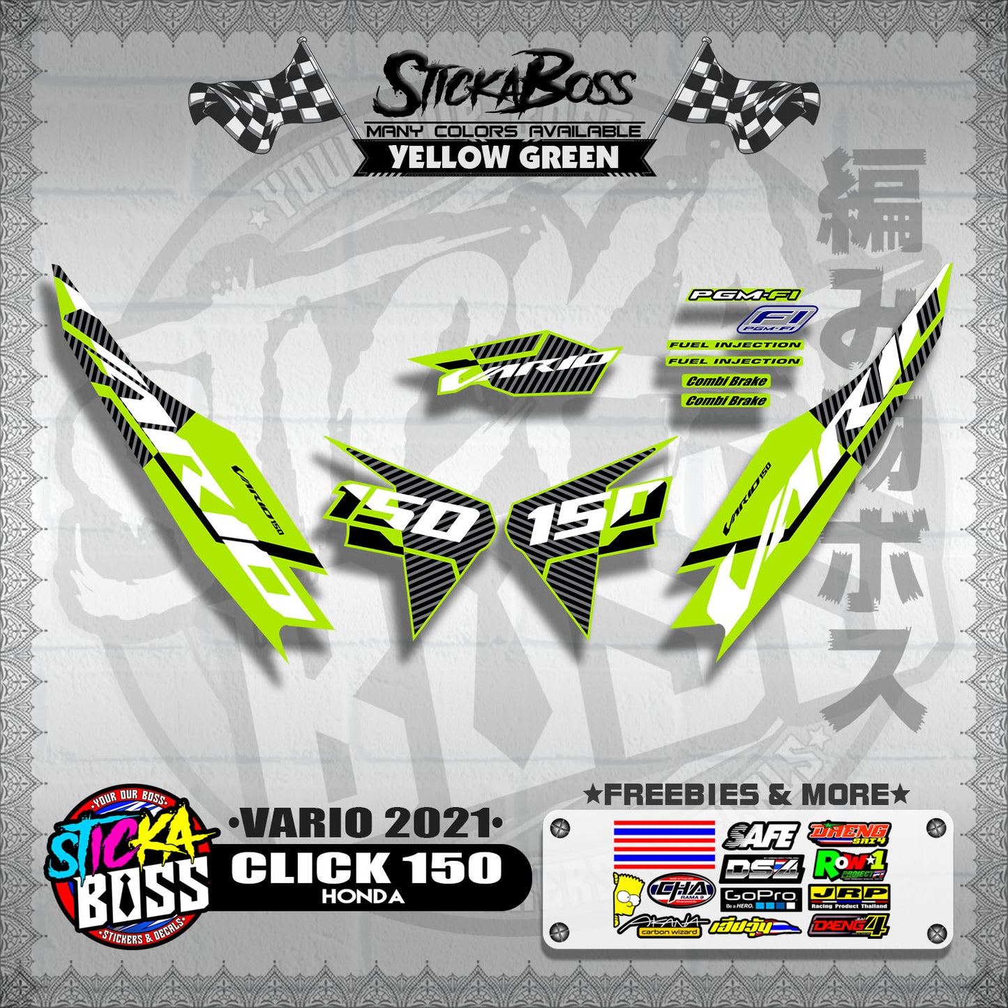 CLICK 150 V2 DECALS ( VARIO 2021 )【WITH FREEBIES】