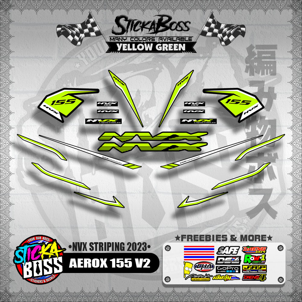 AEROX 155 V2 DECALS ( NVX STRIPING 2023 )【WITH FREEBIES】