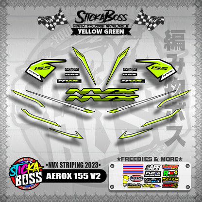 AEROX 155 V2 DECALS ( NVX STRIPING 2023 )【WITH FREEBIES】