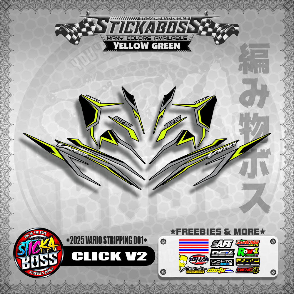 CLICK V2 STICKER DECALS ( 2025 VARIO STRIPPING 001 )【WITH FREEBIES】