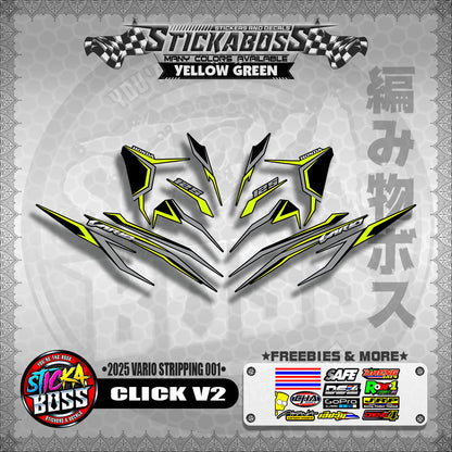 CLICK V2 STICKER DECALS ( 2025 VARIO STRIPPING 001 )【WITH FREEBIES】