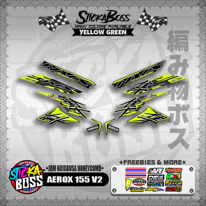 AEROX 155 V2 DECALS ( JDM HAYABUSA HONEYCOMB )【WITH FREEBIES】