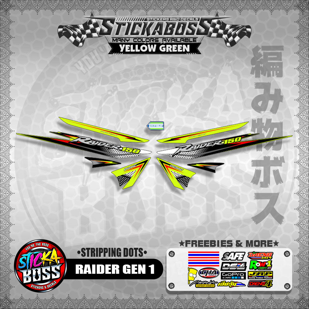 RAIDER GEN 1 STICKER DECAL ( STRIPPING DOTS)【WITH FREEBIES】