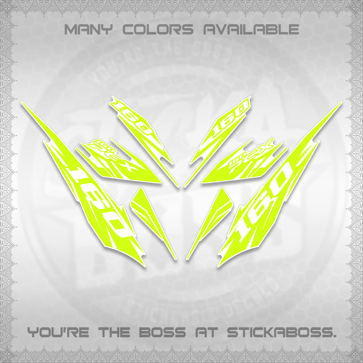 PCX 150 160 INDO FOR WHITE DECALS (2026 NEW 08 DESIGN) STICKER DECALS By STICKABOSS