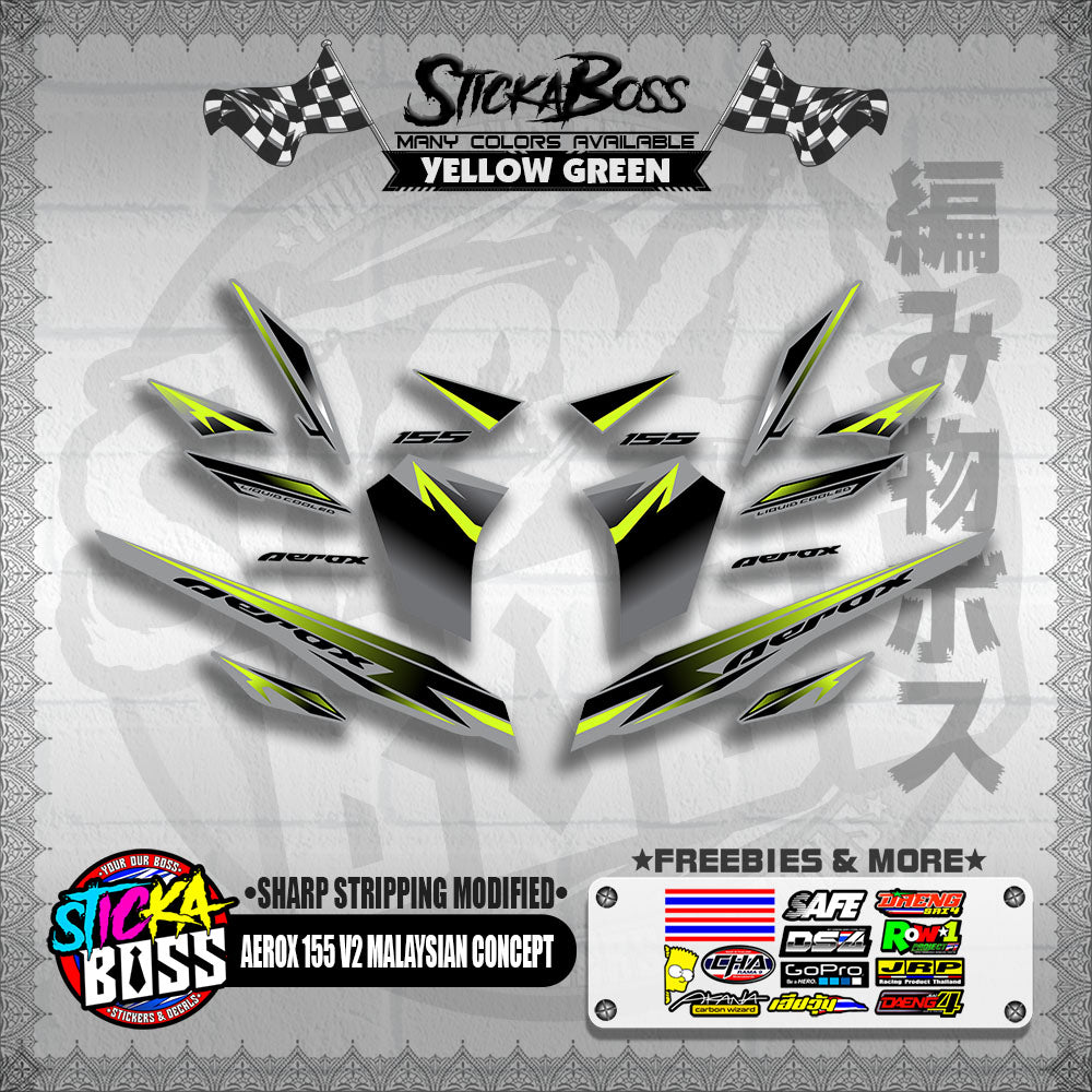 AEROX 155 V2 MALAYSIAN CONCEPT DECALS ( SHARP STRIPPING MODIFIED )【WITH FREEBIES】