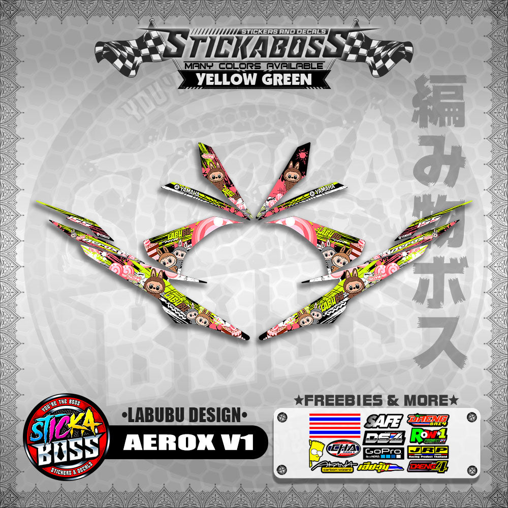 AEROX V1 STICKER DECALS ( LABUBU DESIGN )【WITH FREEBIES】