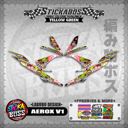 AEROX V1 STICKER DECALS ( LABUBU DESIGN )【WITH FREEBIES】