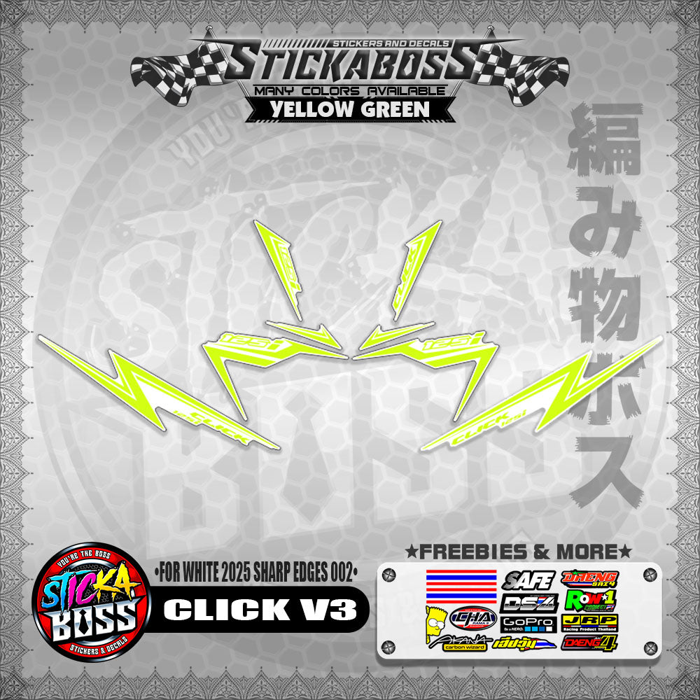 CLICK V3 INDO STICKER DECALS ( FOR WHITE 2025 SHARP EDGES 002 )【WITH FREEBIES】