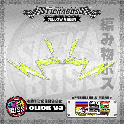 CLICK V3 INDO STICKER DECALS ( FOR WHITE 2025 SHARP EDGES 002 )【WITH FREEBIES】