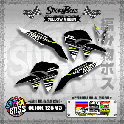 CLICK 125 V3 DECALS ( VARIO THAI-MALAY CAMO )【WITH FREEBIES】