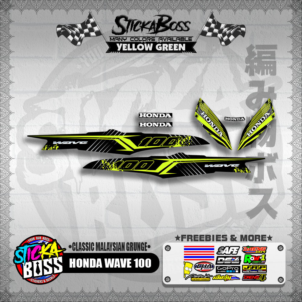 HONDA WAVE 100 DECALS ( CLASSIC MALAYSIAN GRUNGE )【WITH FREEBIES】