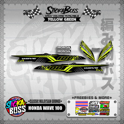 HONDA WAVE 100 DECALS ( CLASSIC MALAYSIAN GRUNGE )【WITH FREEBIES】